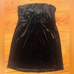 ZARA Limited Edition Velvet Strapless Mini Dress Sz XL- Black
